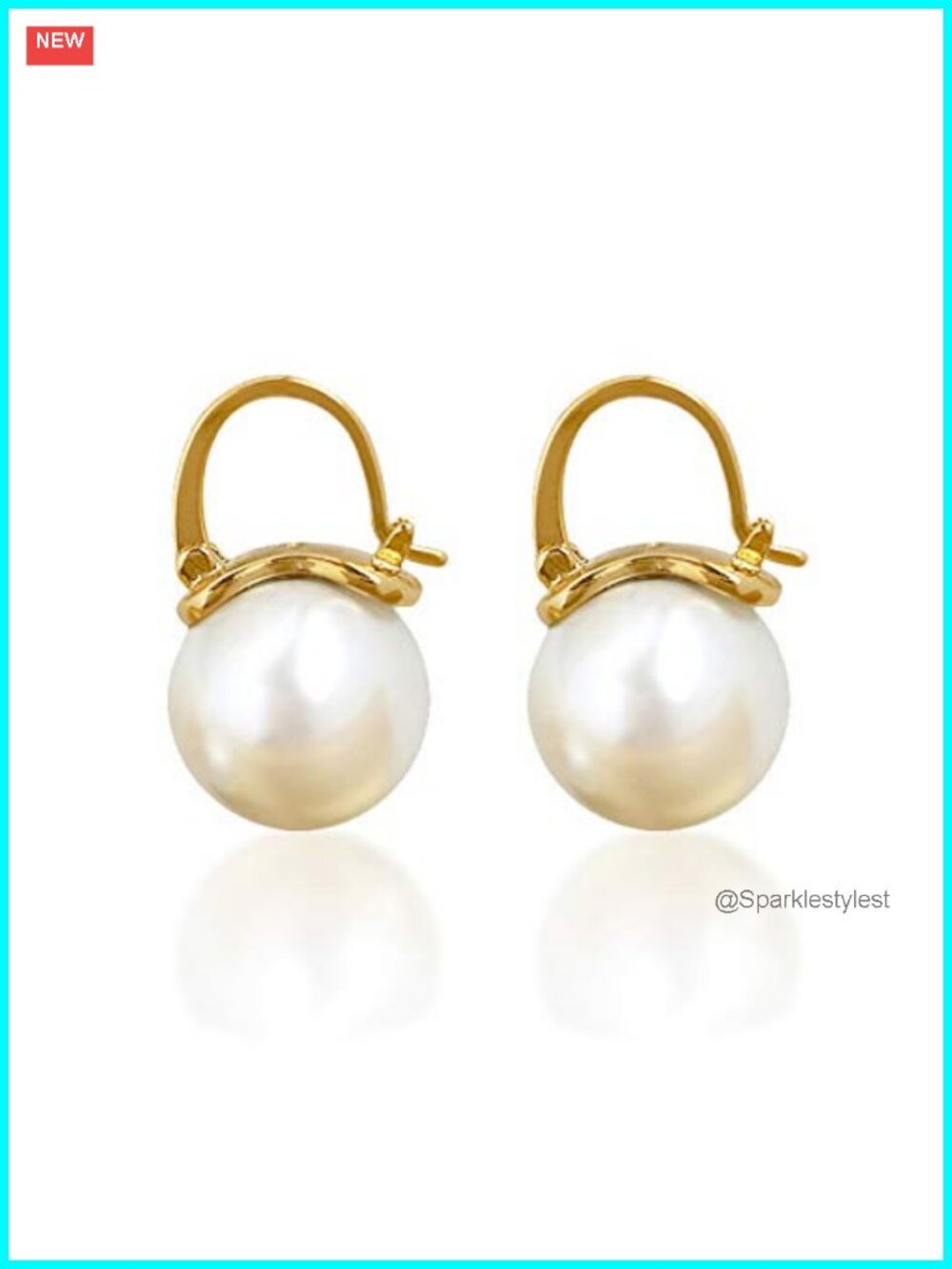 925 Sterling Silver Pearl Drop Leverback Earrings